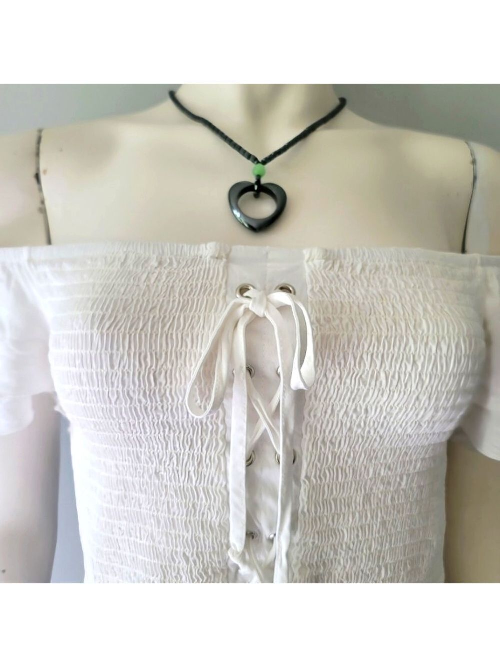 Revamped Lace Up Crop Top Size M